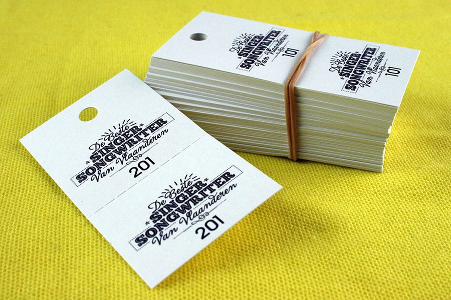 garderobetickets voor een event van De Beste Singer Songwriter van Vlaanderen.